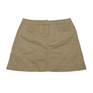 J. Crew Broken In Chino Skirt Size 8 Pockets Frayed Hem 100% Cotton RN # 77388
